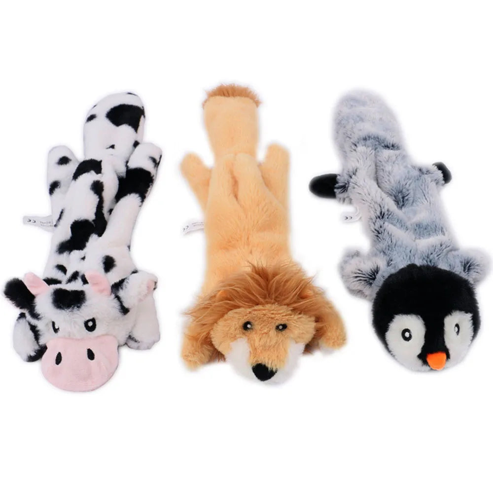 STUFFINGLESS Animal Shaped Dog Toy with Squeakers