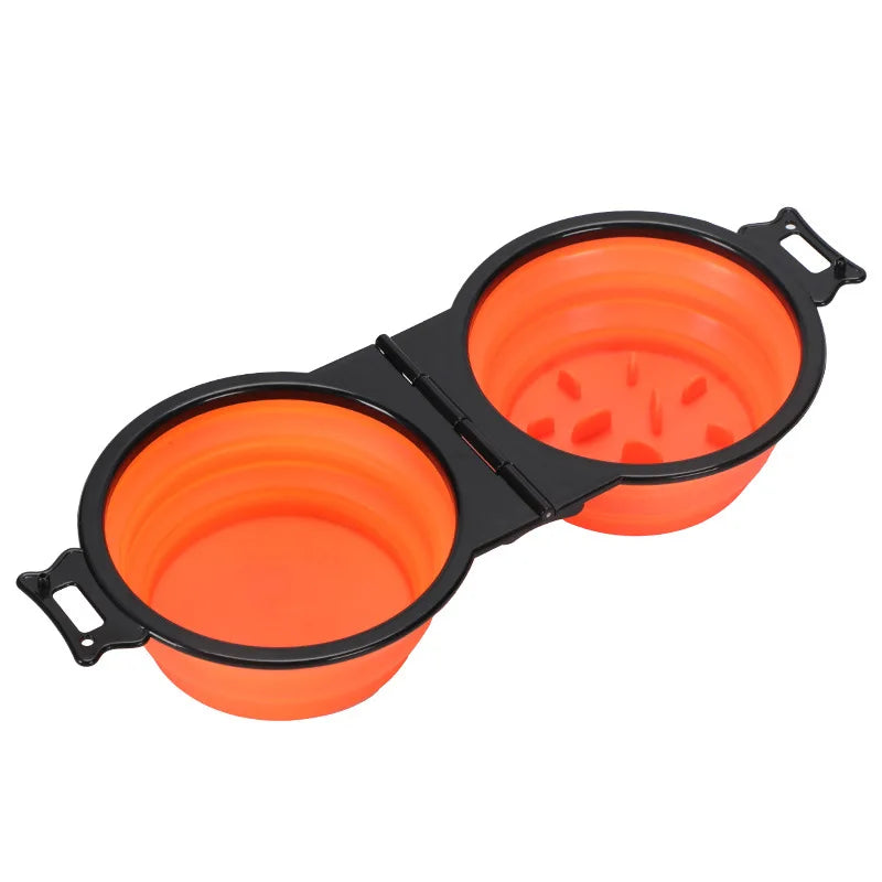 2-in-1 FOLDABLE DUAL FEEDING BOWL - PORTABLE