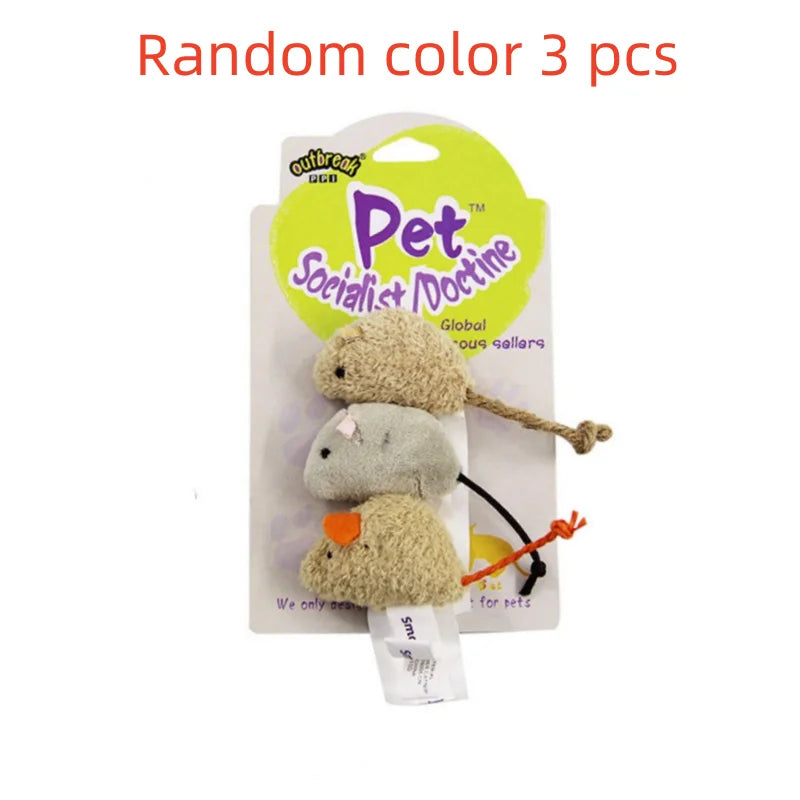 3Pcs SIMULATION MOUSE CAT TOY - BITE RESISTANCE