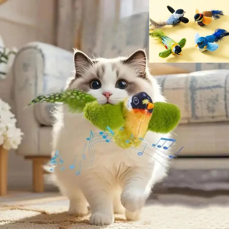 INDOOR INTERACTIVE BIRD TOY W/ REALISTIC SOUNDS