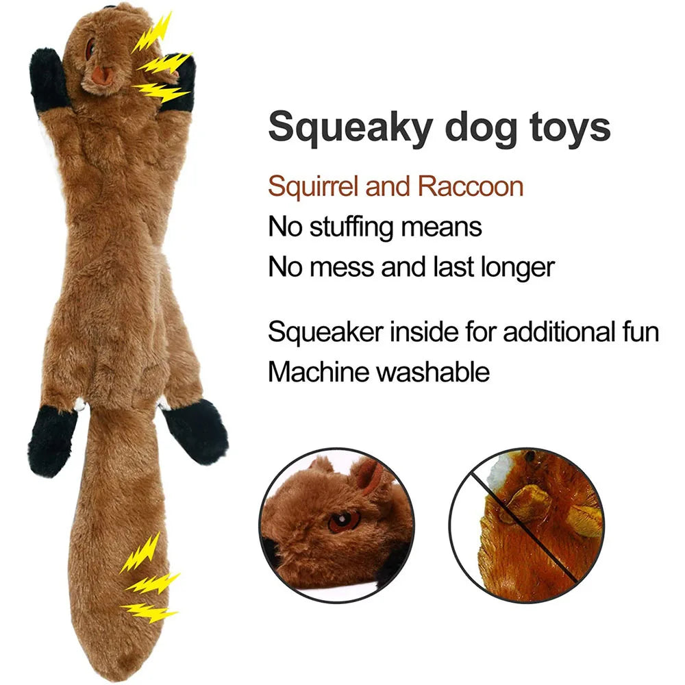 STUFFINGLESS Animal Shaped Dog Toy with Squeakers
