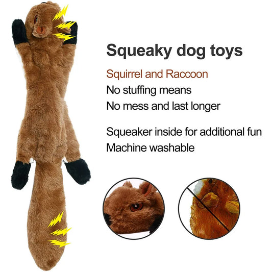 STUFFINGLESS Animal Shaped Dog Toy with Squeakers