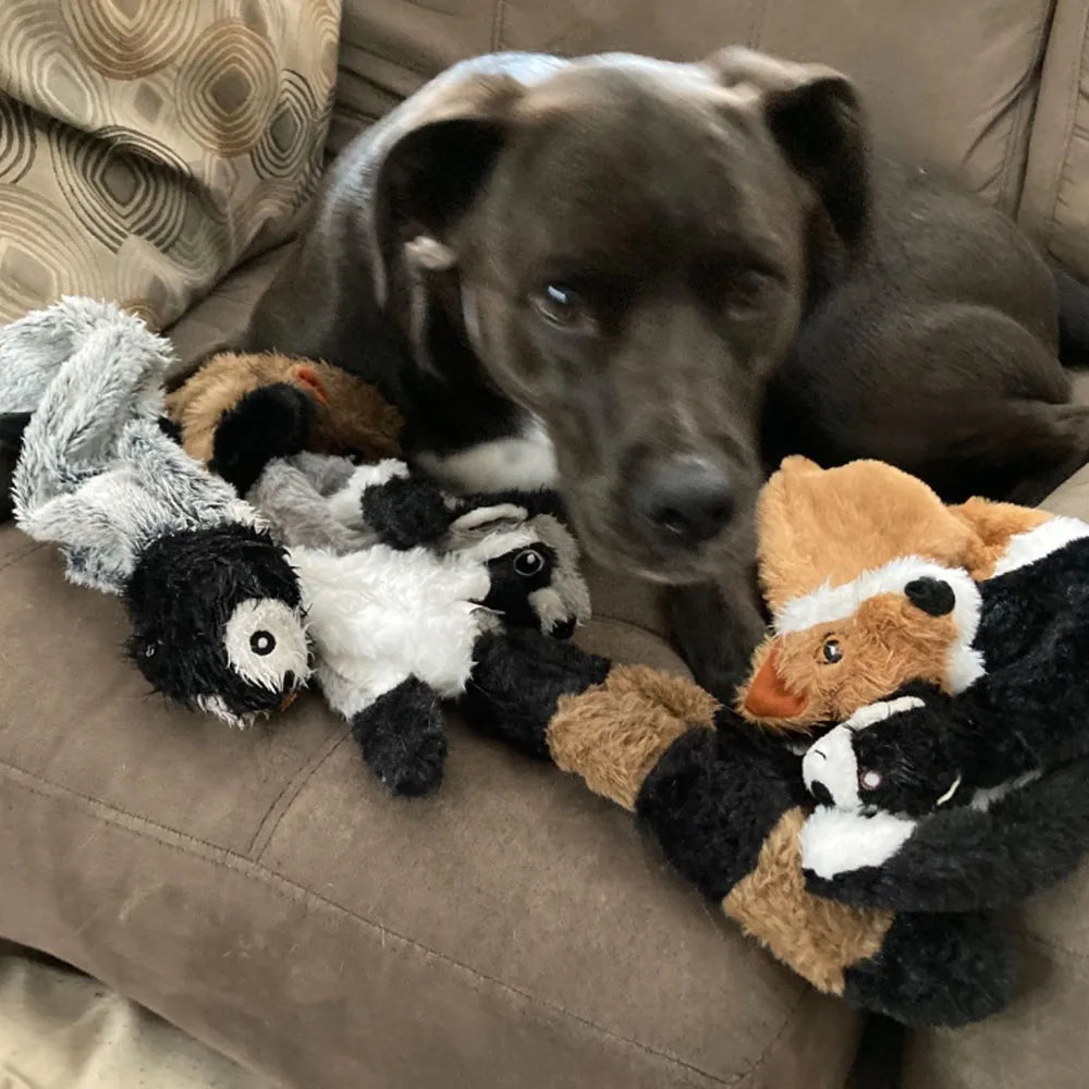 STUFFINGLESS Animal Shaped Dog Toy with Squeakers