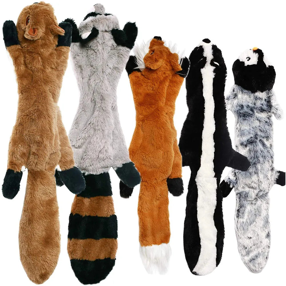 STUFFINGLESS Animal Shaped Dog Toy with Squeakers