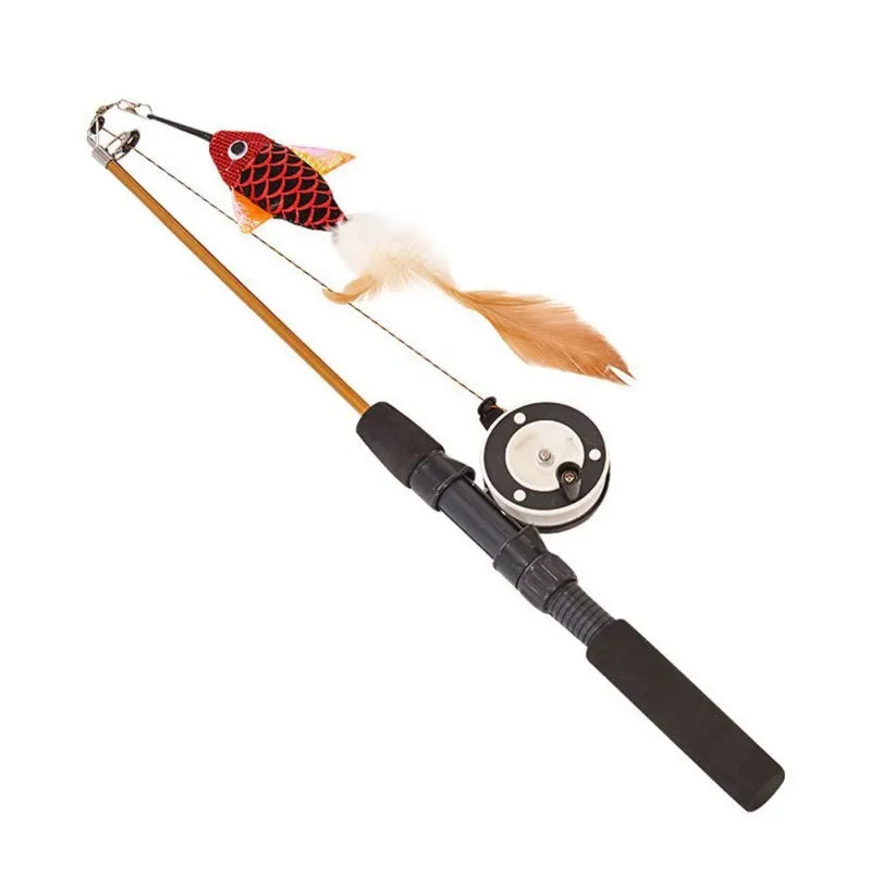 RETRACTABLE FISHING ROD CAT TOY