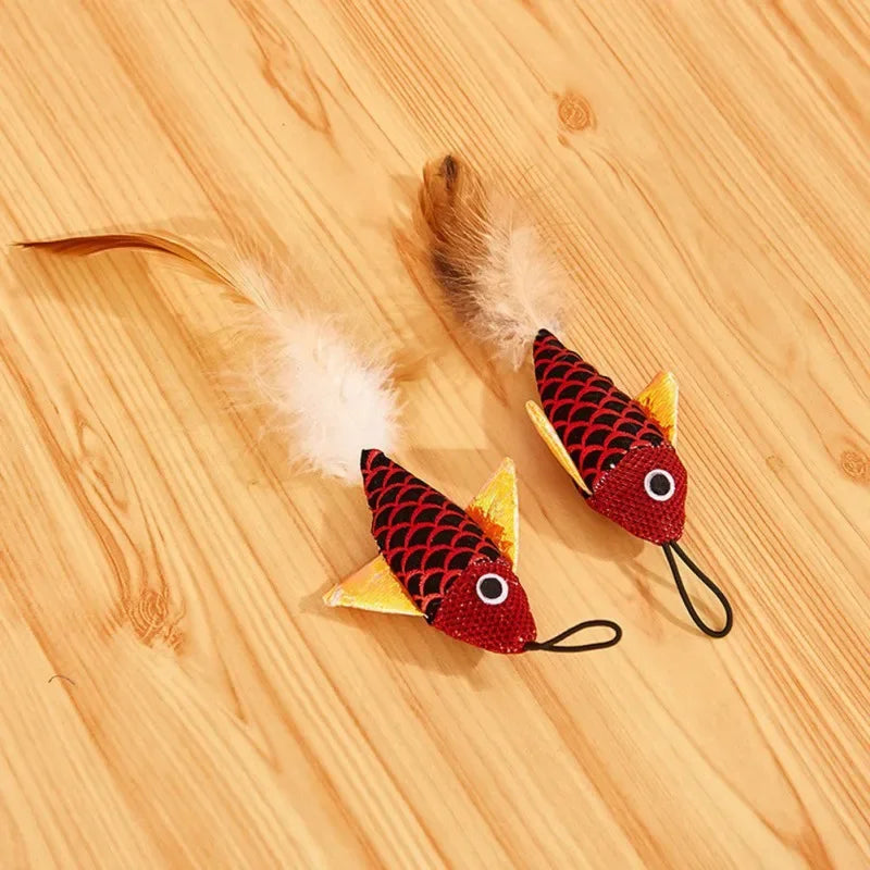 RETRACTABLE FISHING ROD CAT TOY