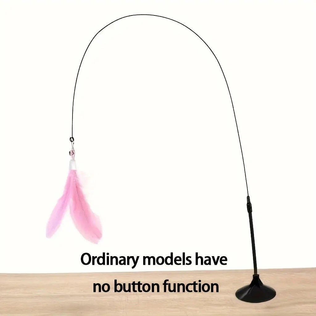 SUCTION CUP INTERACTIVE BELL & FEATHER WAND - CAT TEASER TOY