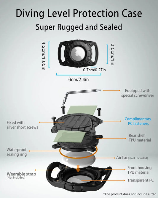 WATERPROOF AIRTAG HOLDER FOR DOG COLLAR