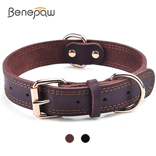 GENUINE LEATHER HEAVY DUTY DOG COLLAR