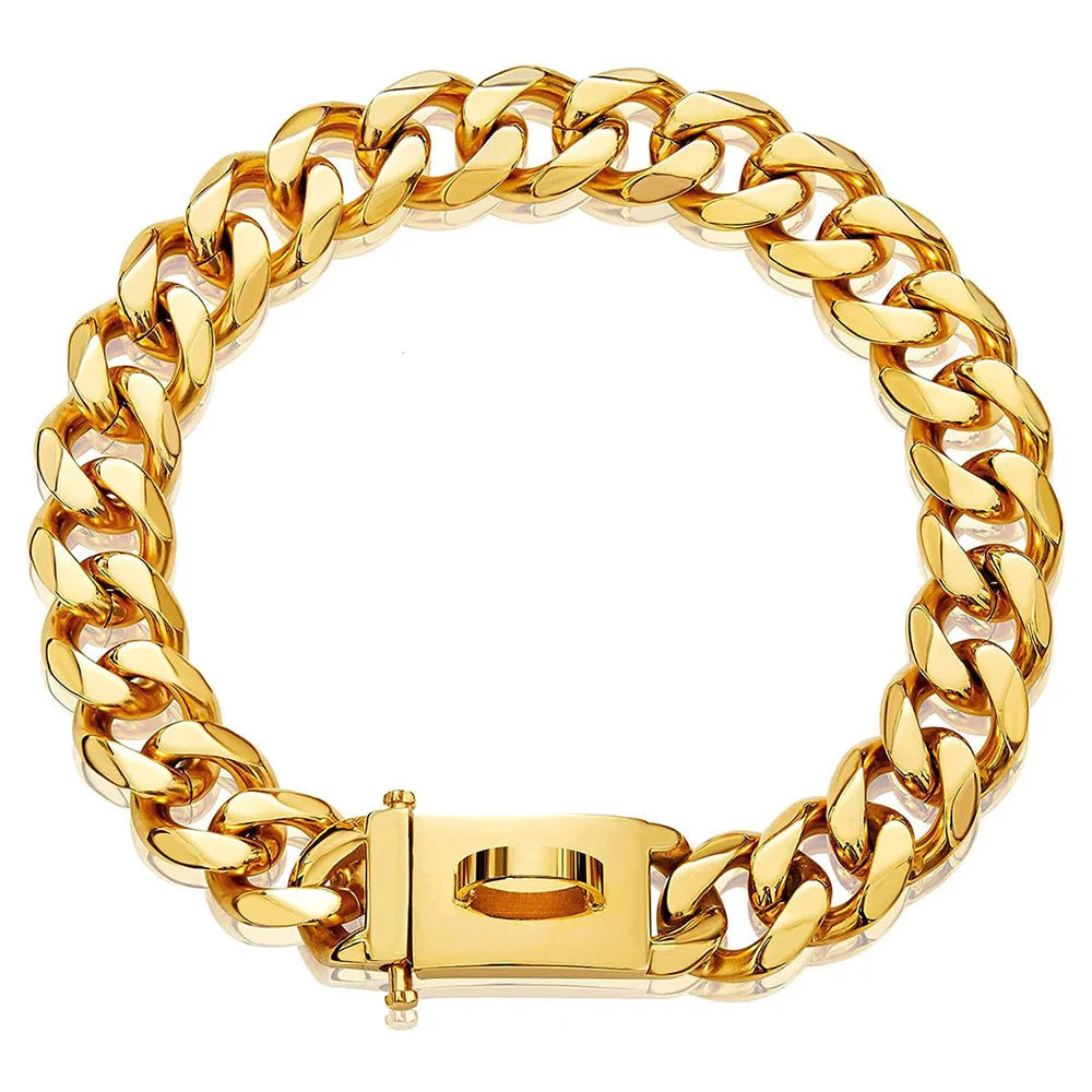 GOLD OR SLIVER CUBAN CHAIN COLLAR FOR DOGS