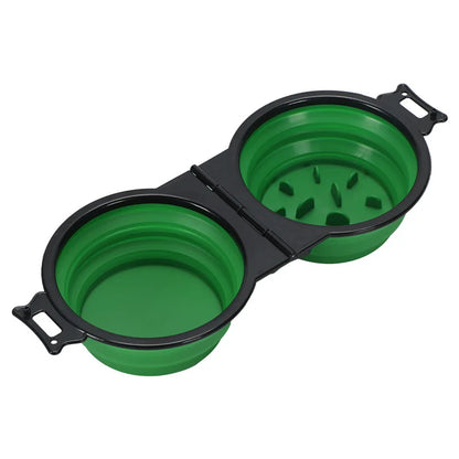 2-in-1 FOLDABLE DUAL FEEDING BOWL - PORTABLE