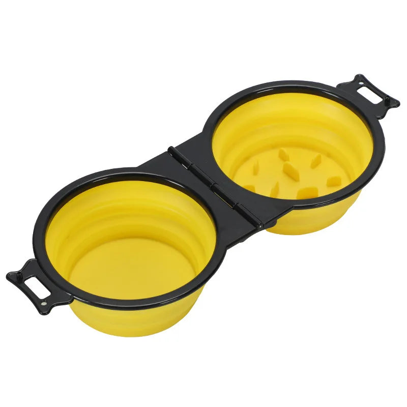 2-in-1 FOLDABLE DUAL FEEDING BOWL - PORTABLE