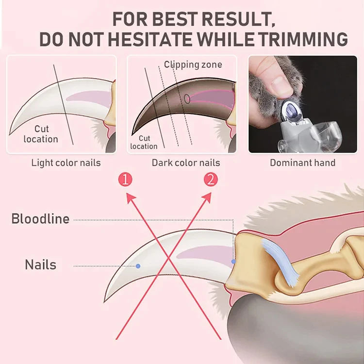 PROFESSIONAL PET NAIL CLIPPERS - LED LIGHT