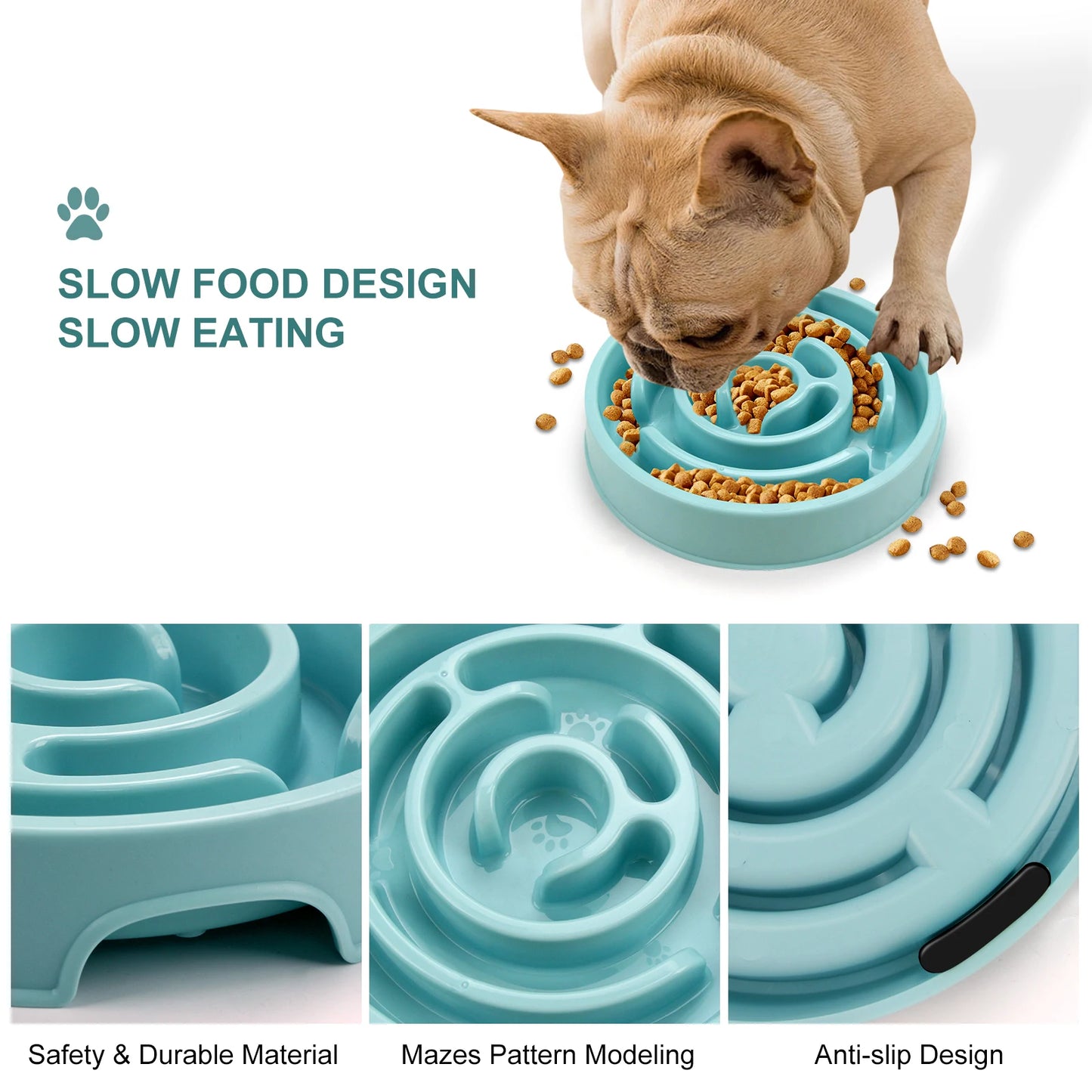 SLOW FEEDER BOWL FOR DOGS/CATS - NON SLIP