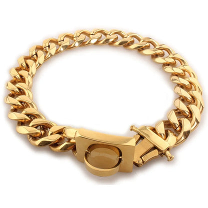 GOLD OR SLIVER CUBAN CHAIN COLLAR FOR DOGS