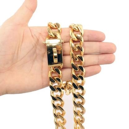 GOLD OR SLIVER CUBAN CHAIN COLLAR FOR DOGS
