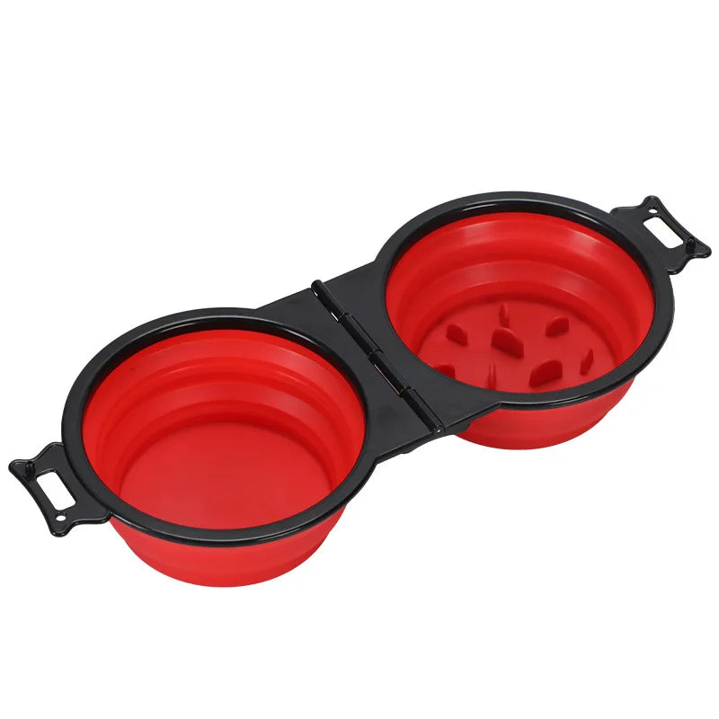 2-in-1 FOLDABLE DUAL FEEDING BOWL - PORTABLE