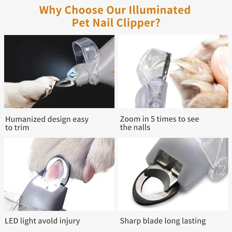 PROFESSIONAL PET NAIL CLIPPERS - LED LIGHT