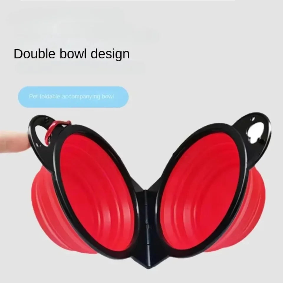 2-in-1 FOLDABLE DUAL FEEDING BOWL - PORTABLE