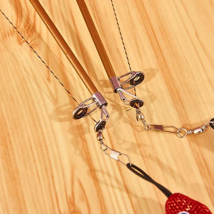 RETRACTABLE FISHING ROD CAT TOY
