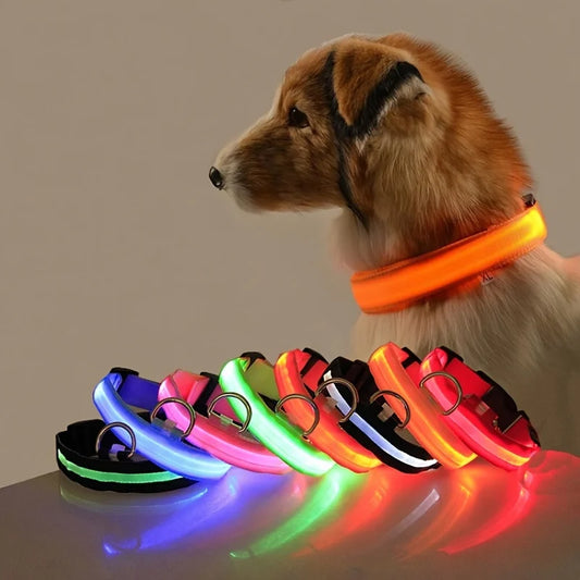 NYLON LED FLASHING COLLAR FOR DOGS