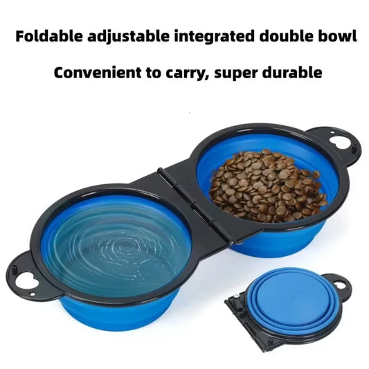 2-in-1 FOLDABLE DUAL FEEDING BOWL - PORTABLE