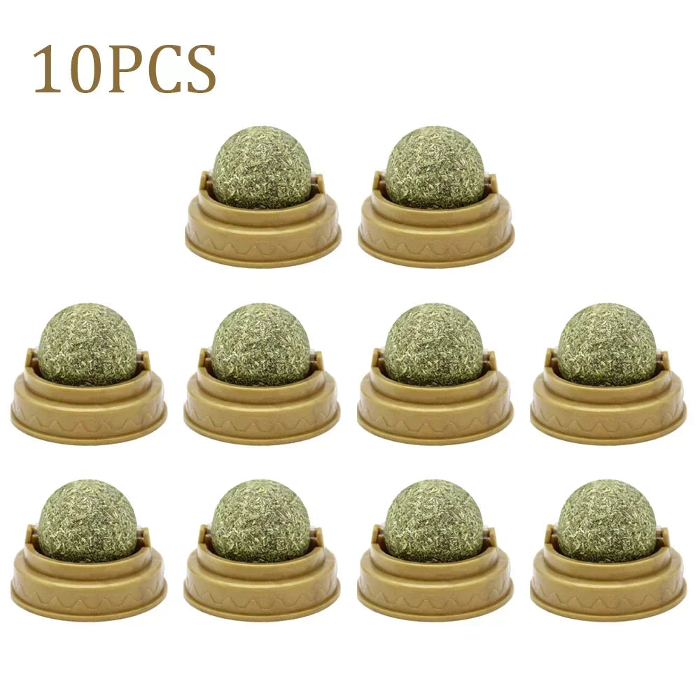 1-10PC PET CATNIP EDIBLE BALL