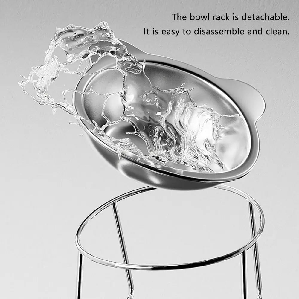 STAINLESS STEEL RAISED CAT BOWL WITH 15° ELEVATED DESIGN