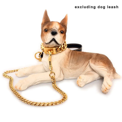 GOLD OR SLIVER CUBAN CHAIN COLLAR FOR DOGS