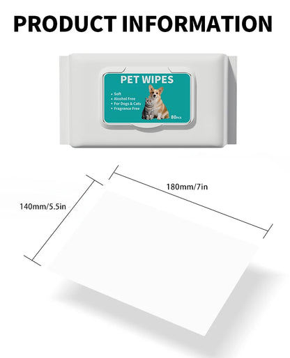 80PCS/pack HYGENIC DISPOSABLE PET WIPES