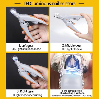 PROFESSIONAL PET NAIL CLIPPERS - LED LIGHT
