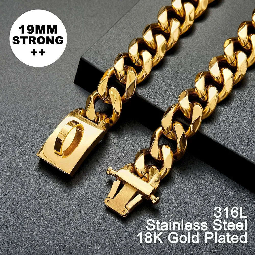 GOLD OR SLIVER CUBAN CHAIN COLLAR FOR DOGS
