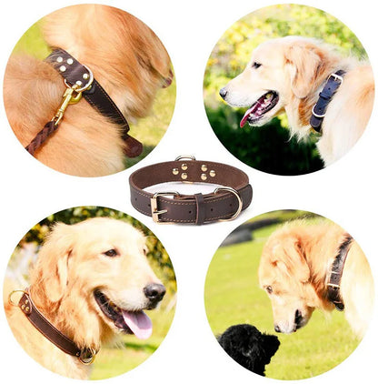 GENUINE LEATHER HEAVY DUTY DOG COLLAR