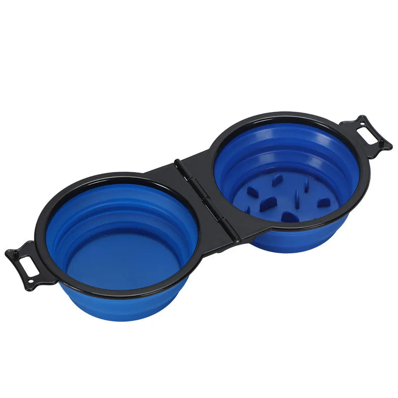 2-in-1 FOLDABLE DUAL FEEDING BOWL - PORTABLE