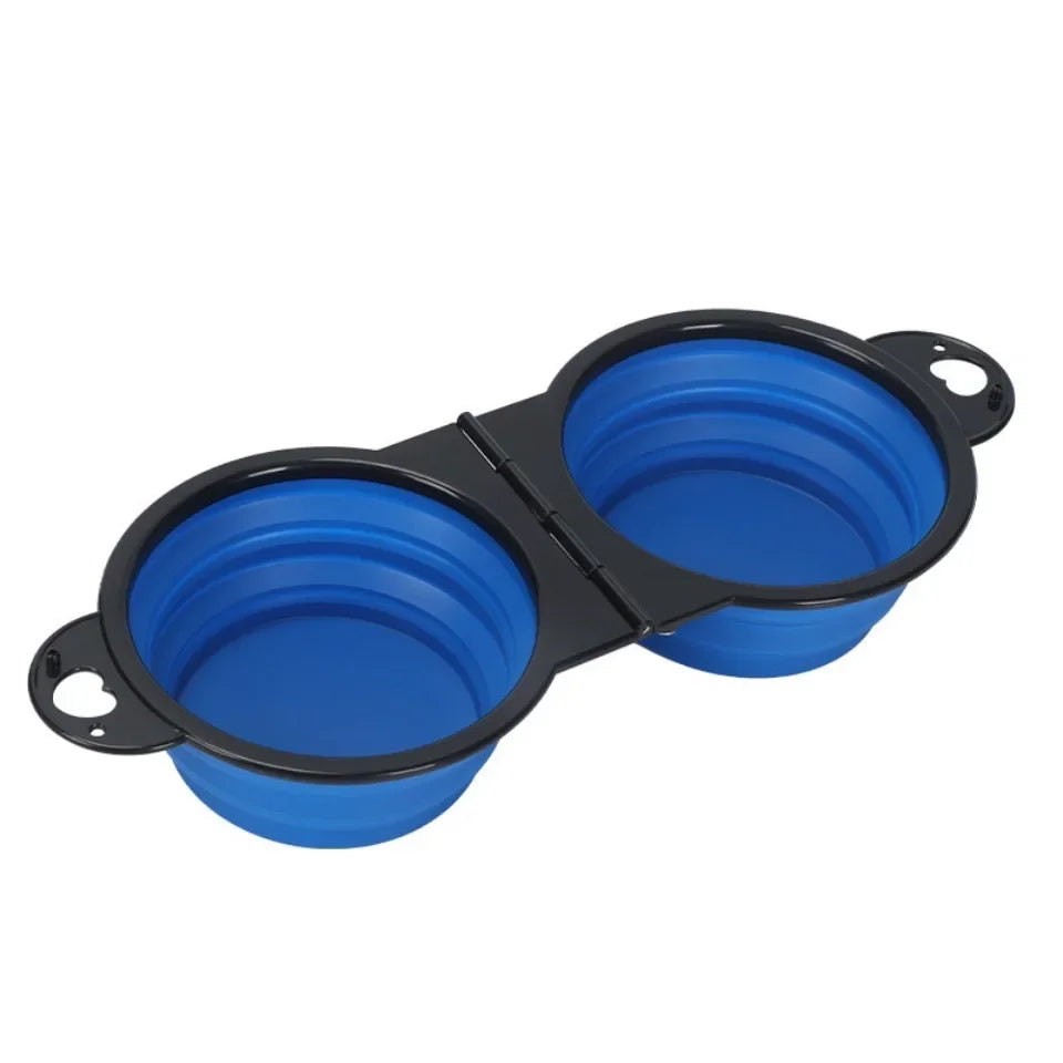 2-in-1 FOLDABLE DUAL FEEDING BOWL - PORTABLE