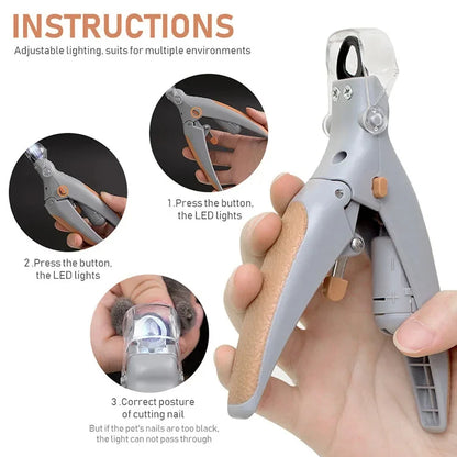 PROFESSIONAL PET NAIL CLIPPERS - LED LIGHT